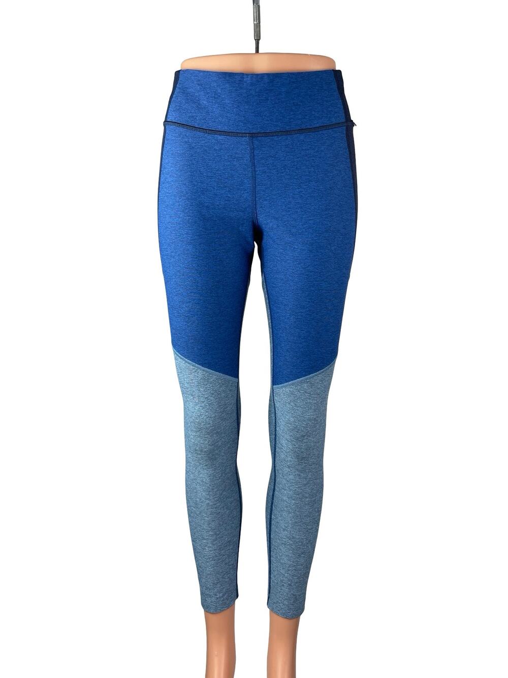 Outdoor Voices Tri Tone Blue Colorblock Yoga Workout Athletic Leggings Pant M